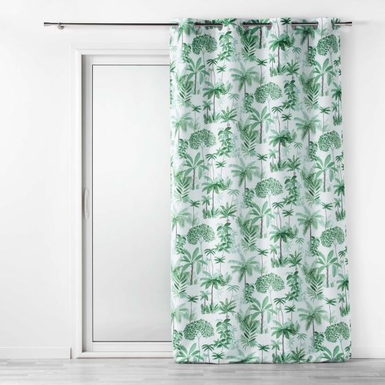 Rideau a oeillets 140 x 260 cm polyester imprime amazonia Vert