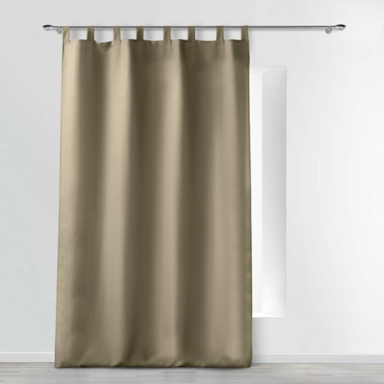 Rideau a passants 140 x 260 cm polyester uni essentiel Lin