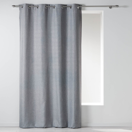 Rideau a oeillets 140 x 260 cm chambray uni newton Gris