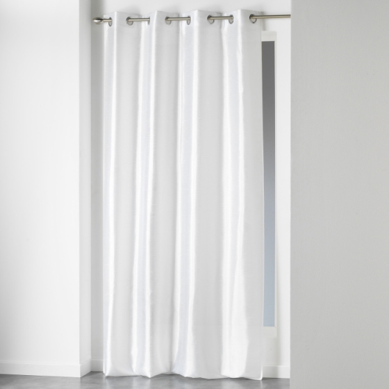 Rideau a oeillets 140 x 240 cm shantung uni shana Blanc