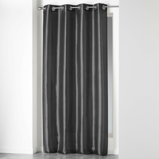 Rideau a oeillets 140 x 240 cm shantung uni shana Anthracite