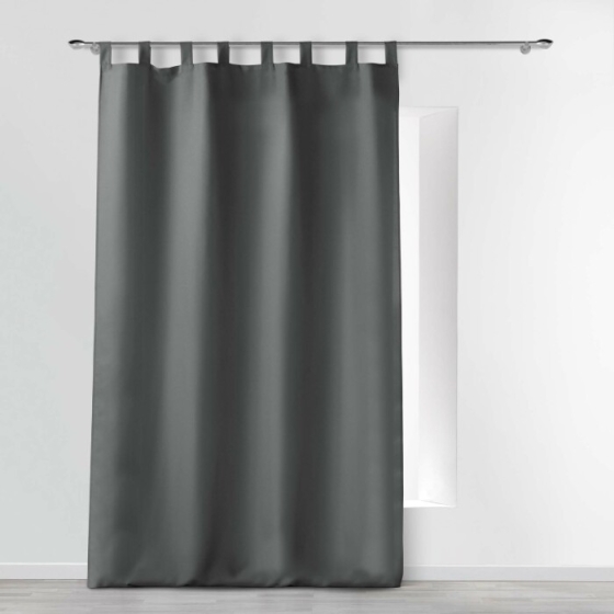 Rideau a passants 140 x 260 cm polyester uni essentiel Beton