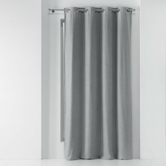 Rideau a oeillets 135 x 240 cm occultant chambray uni chinea Gris