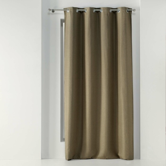 Rideau a oeillets 135 x 240 cm occultant tisse tissea Noisette