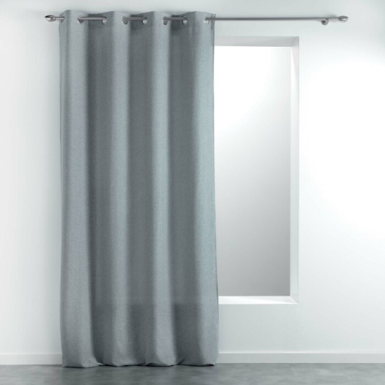 Rideau a oeillets 140 x 280 cm tisse uni meliane Gris
