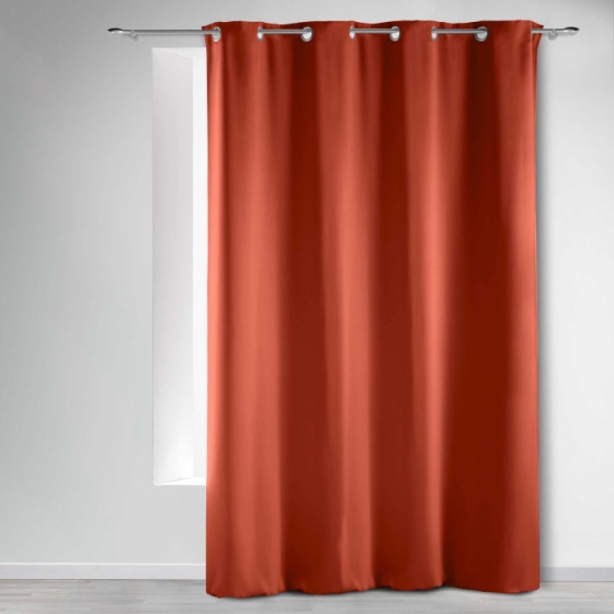 Rideau a oeillets 135 x 240 cm occultant uni Terracotta