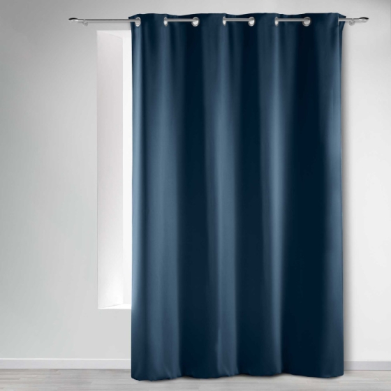 Rideau a oeillets 135 x 240 cm occultant uni occult Navy