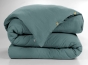Housse de couette 280 x 240 cm King Size - Double gaze - MILA Bleu canard