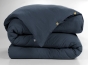 Housse de Couette 140 x 200 cm – Double Gaze de Coton 125 g/m² – Gaïa Minuit