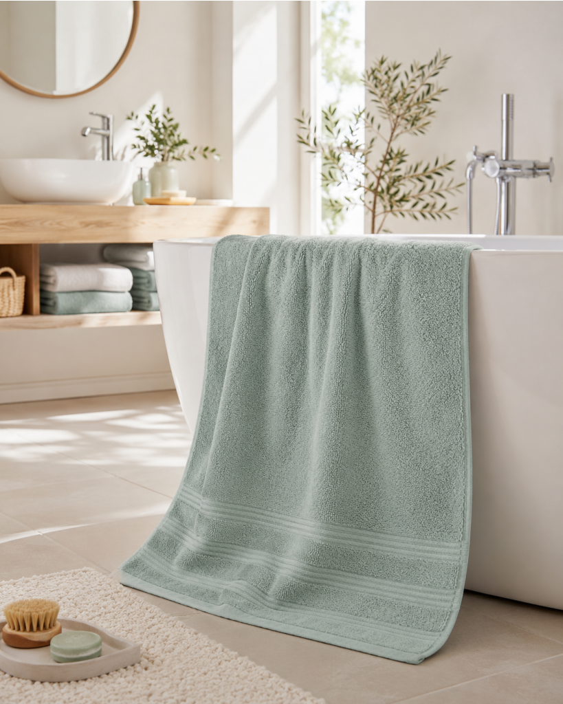 Drap de Douche Spa 70 x 140 cm 100% Coton 400 gr/m² - Menthe