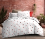Parure de Couette 260 x 240 cm Mouna 3 Pièces Microfibre 75 g/m² Cœurs Rouges Blanc