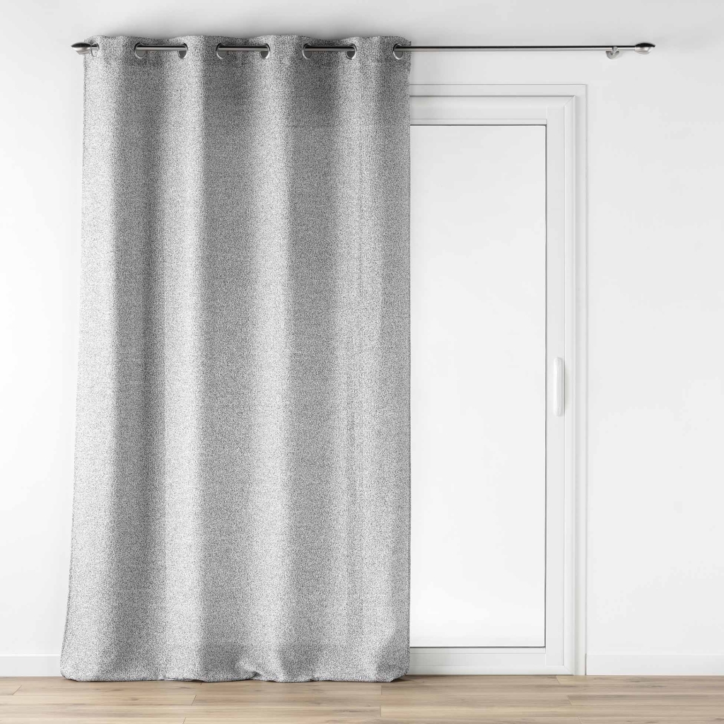 Rideau voile à oeillets 140 x 240 cm effet lainage Loulaine Gris