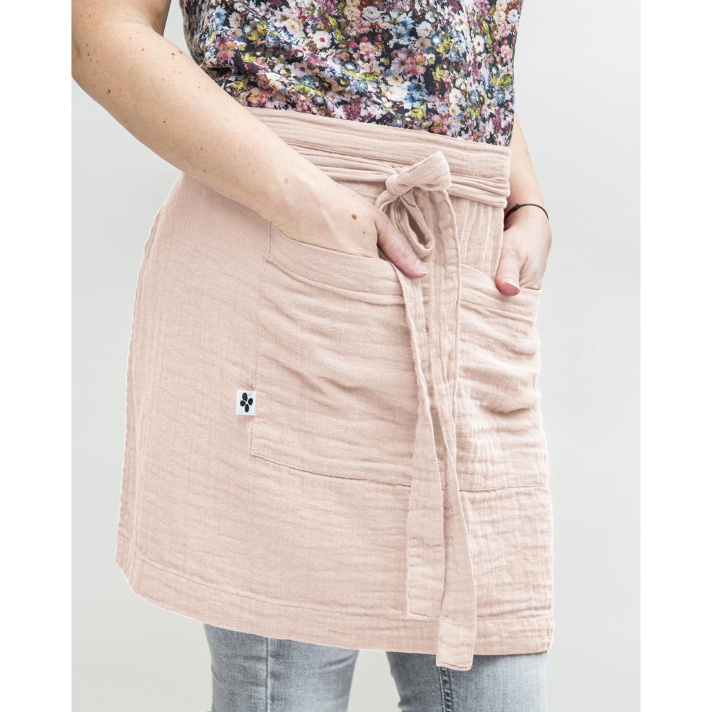 Tablier Serveur 45 x 80 cm – Gaze de Coton Unie GAÏA Guimauve