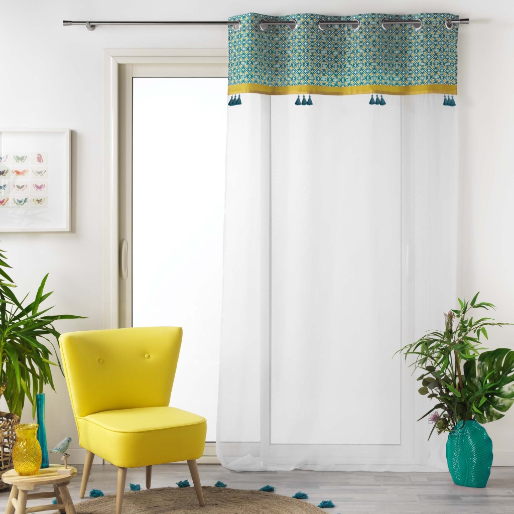 Voilage a oeillets 140 x 240 cm Callao Bleu