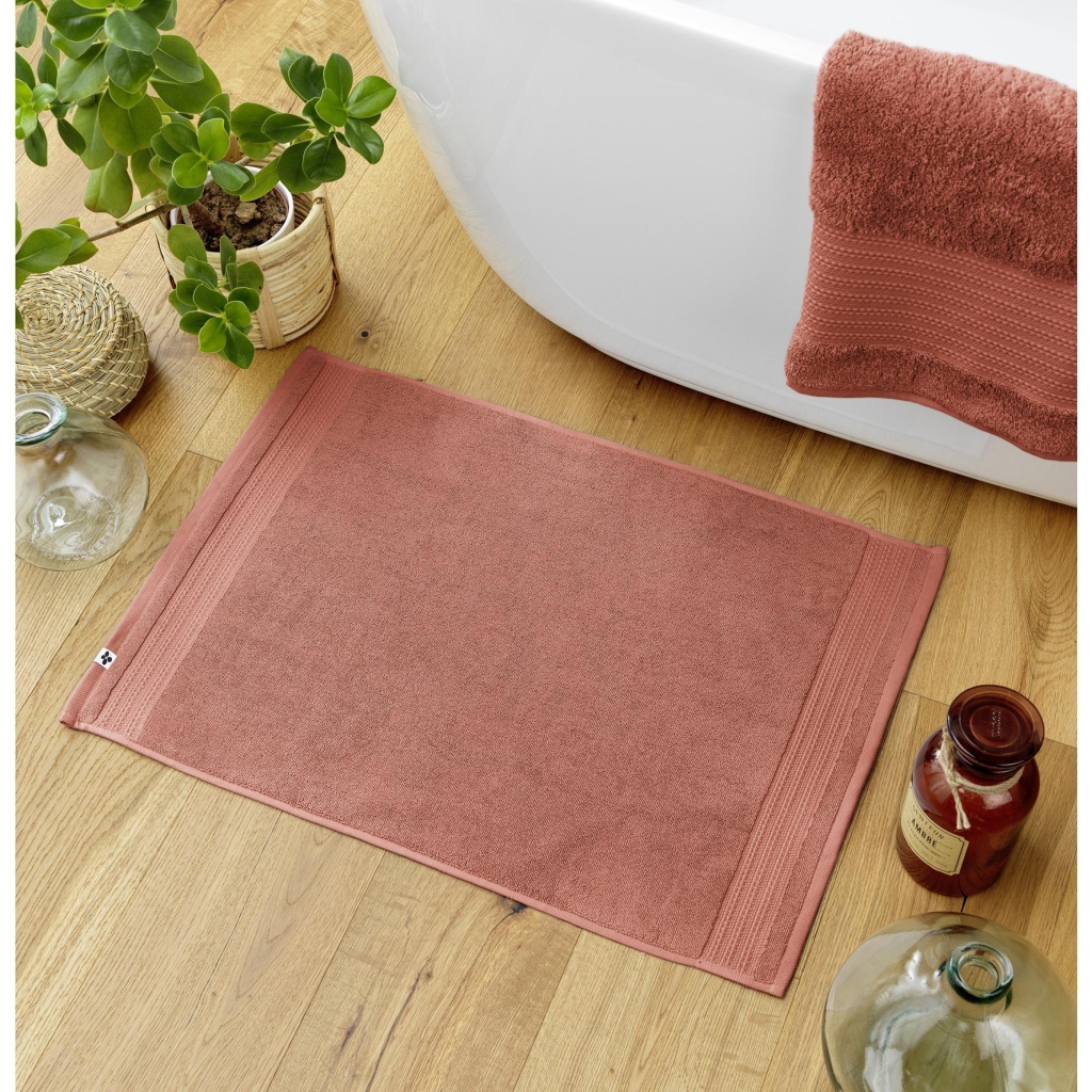 Tapis de bain 50 x 70 cm – Coton Épais 600 g/m² – Garance Terracotta