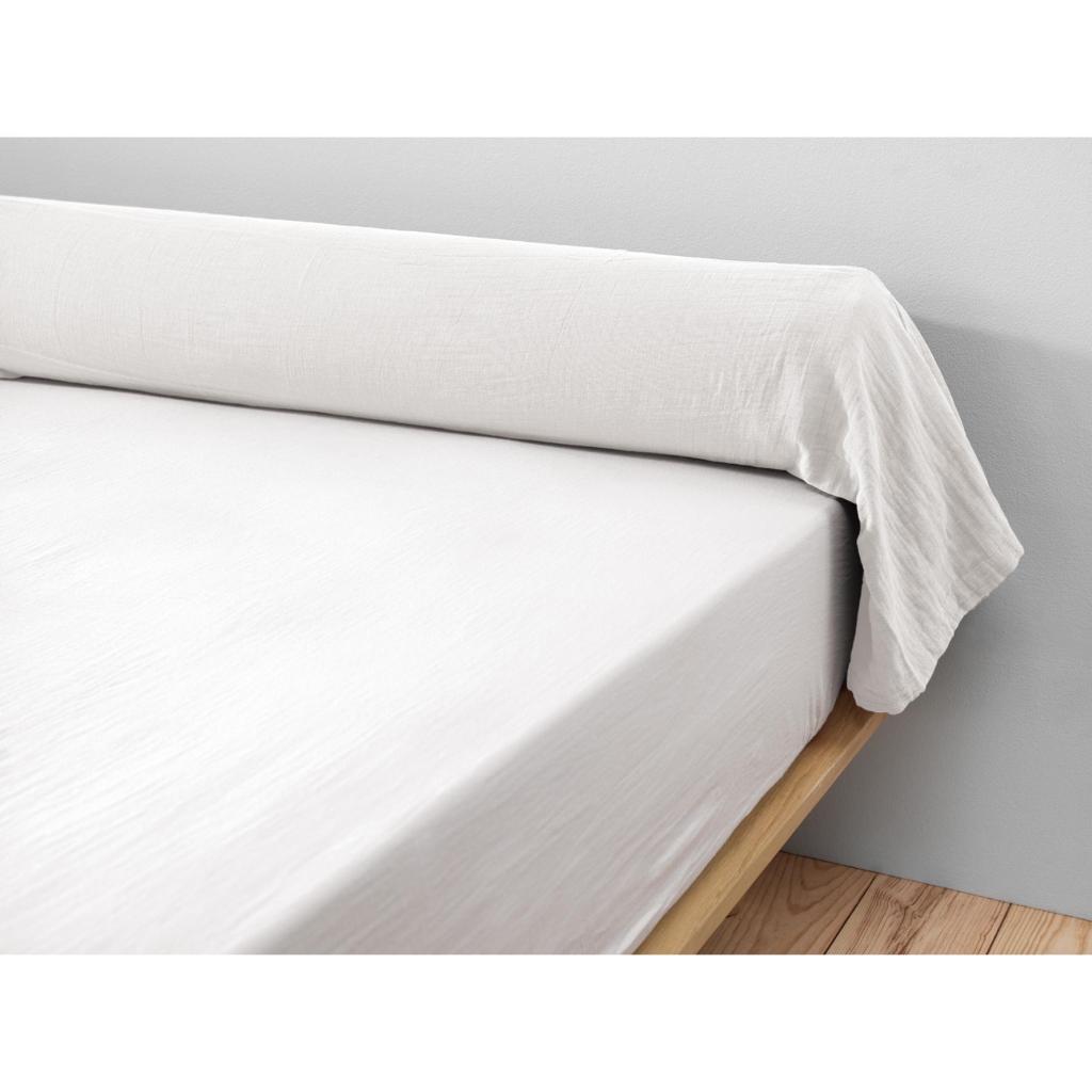 Taie de traversin gaze de coton Bio 85 x 185 cm Blanc