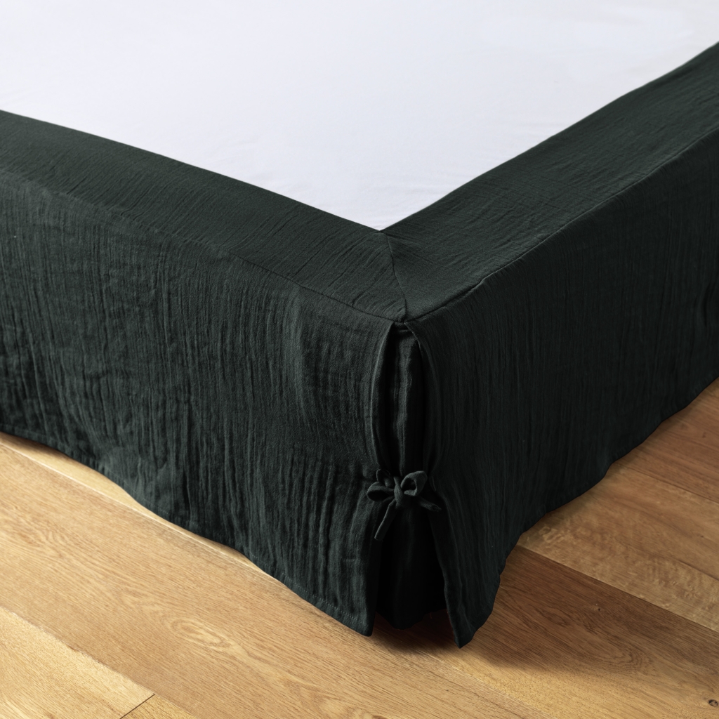 Cache-sommier 90 x 190 cm double gaze de coton Gaïa Sapin