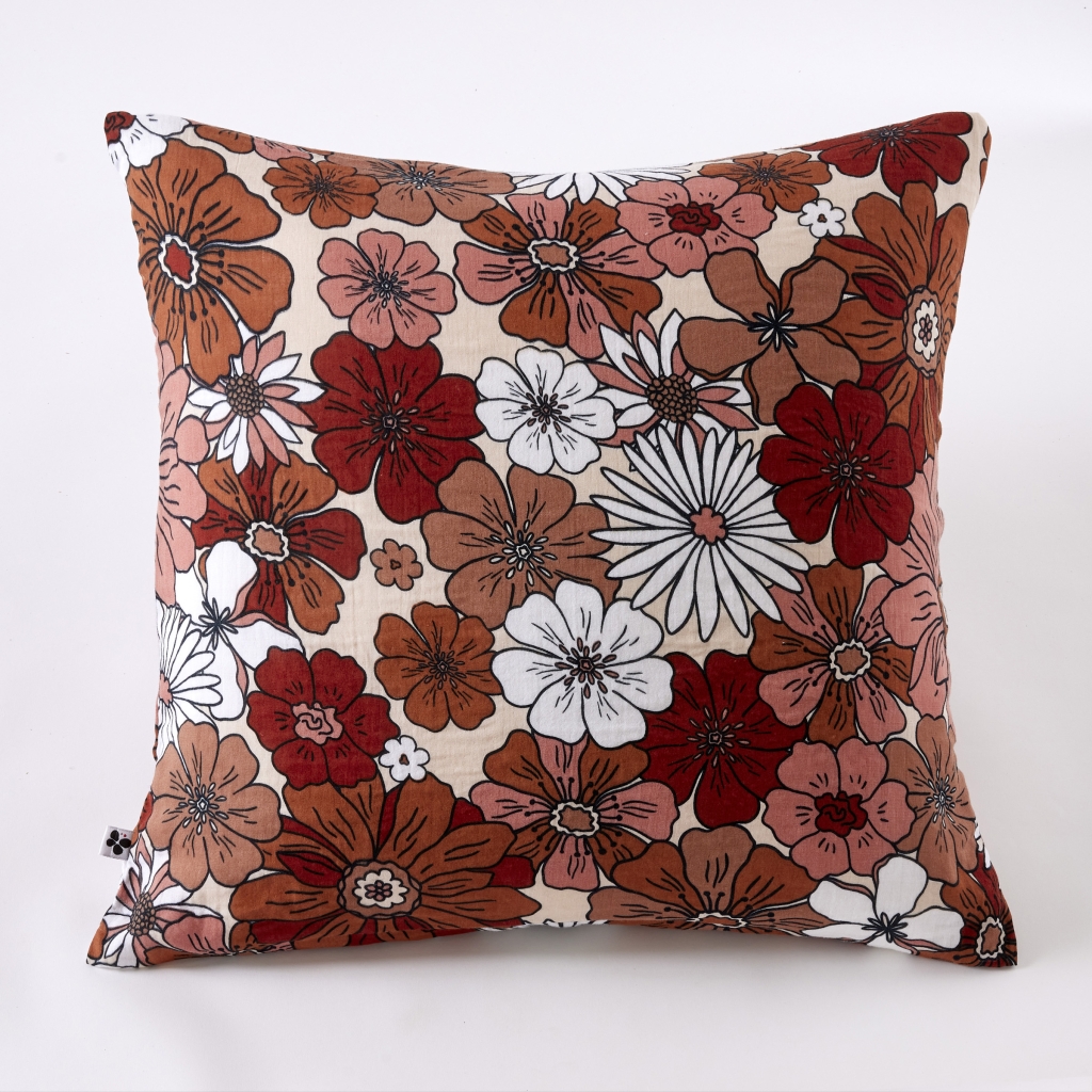 Taie d'Oreiller 60 x 60 cm Double Gaze de Coton 125 g/m² Alba Imprimé Floral