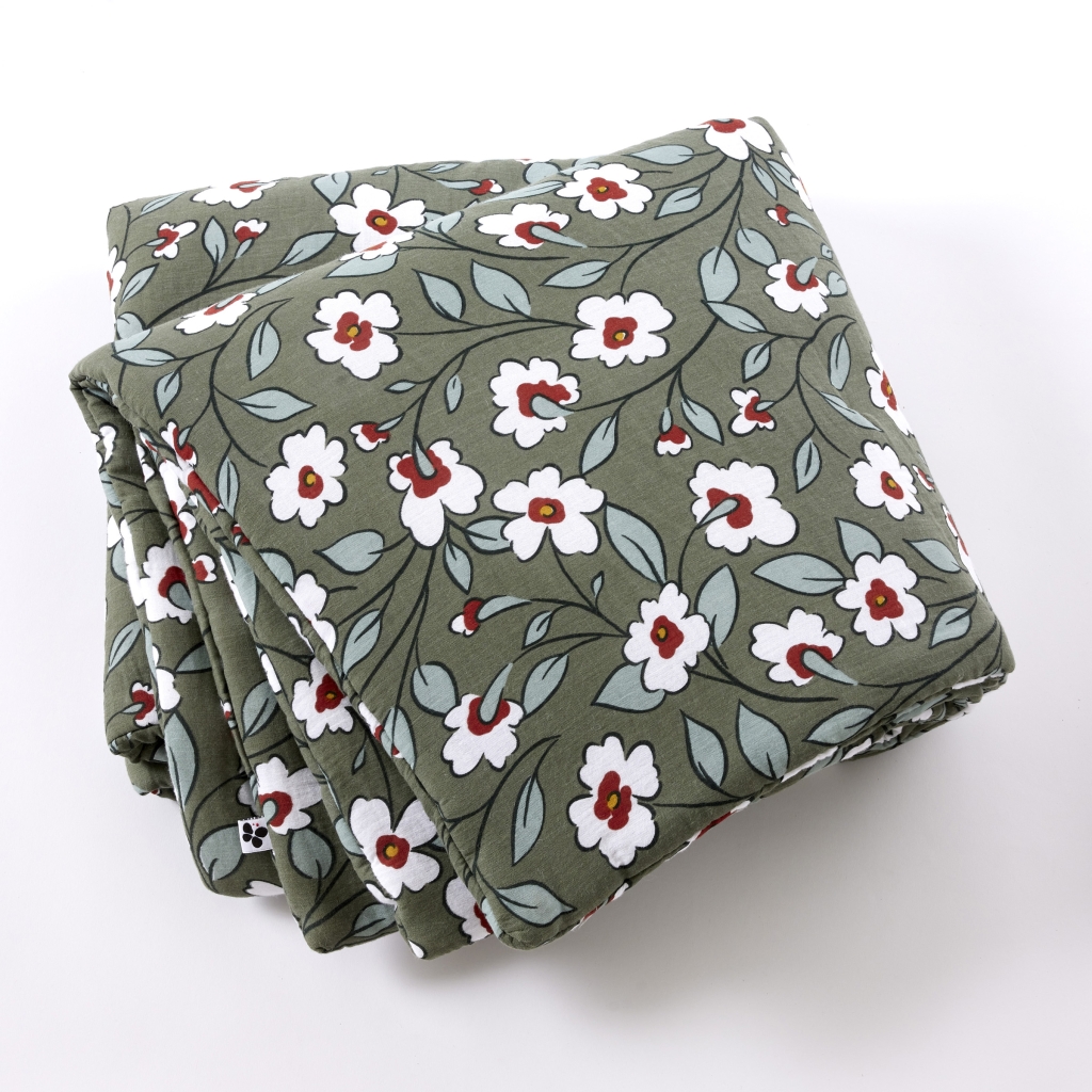 Bout de lit 90 x 200 cm Double Gaze de Coton Matelassé FLORA