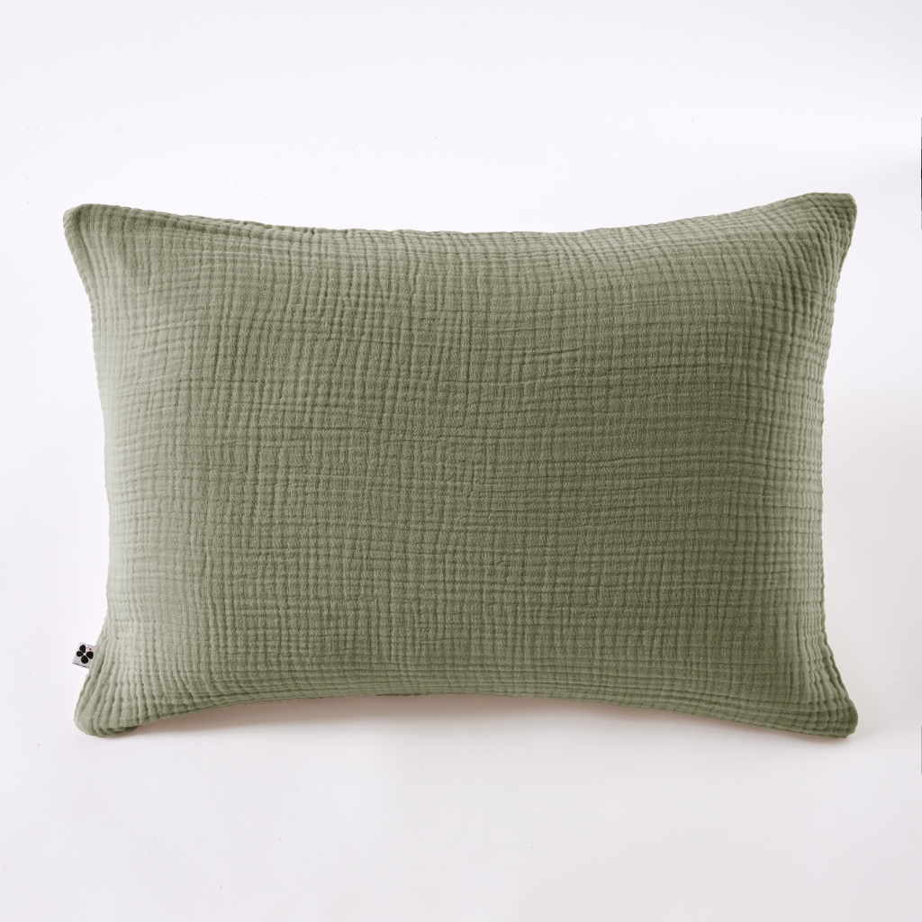 Taie d’oreiller BELLA 50x70 cm – Gaze de coton 220 g/m² – Romarin