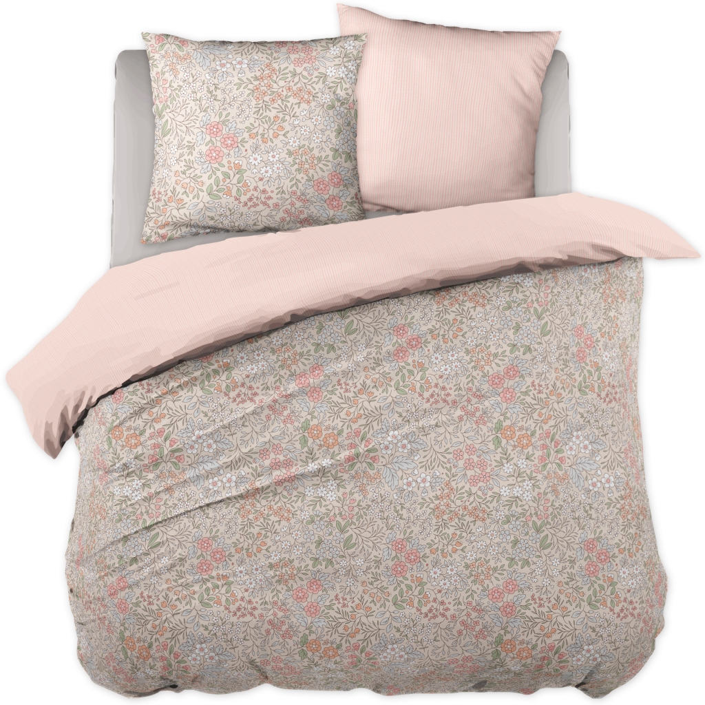Parure de lit PIMPRENELLE 200 x 200 cm – 100 % coton 57 fils – Réversible