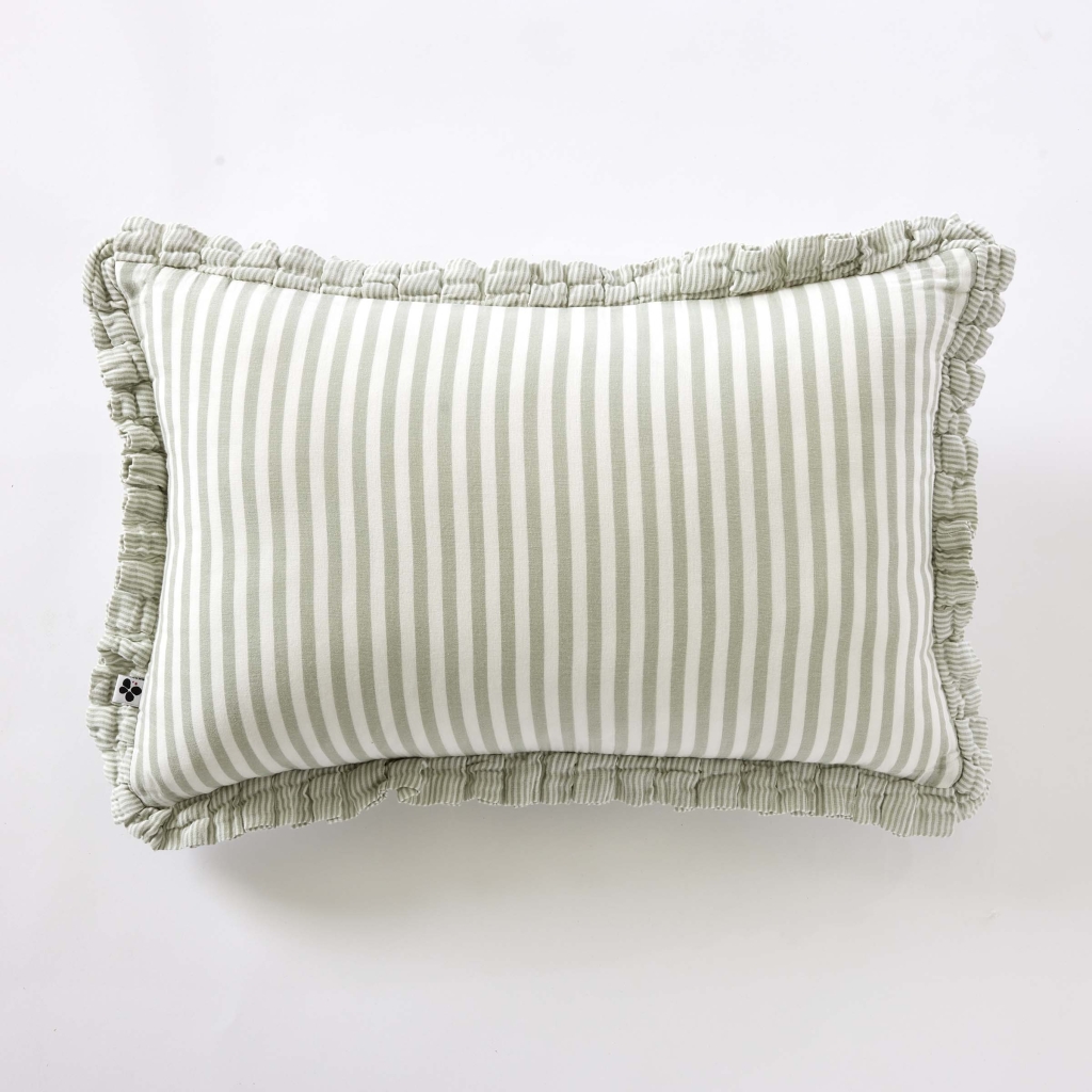 Coussin Déhoussable Gaze de Coton 40 x 60 cm Eucalyptus – LIVIA