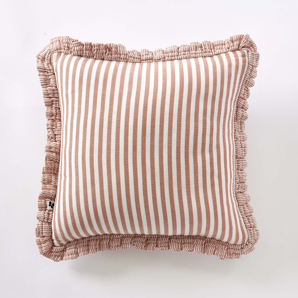 Coussin Déhoussable Gaze de Coton 45 x 45 cm Abricot – LIVIA