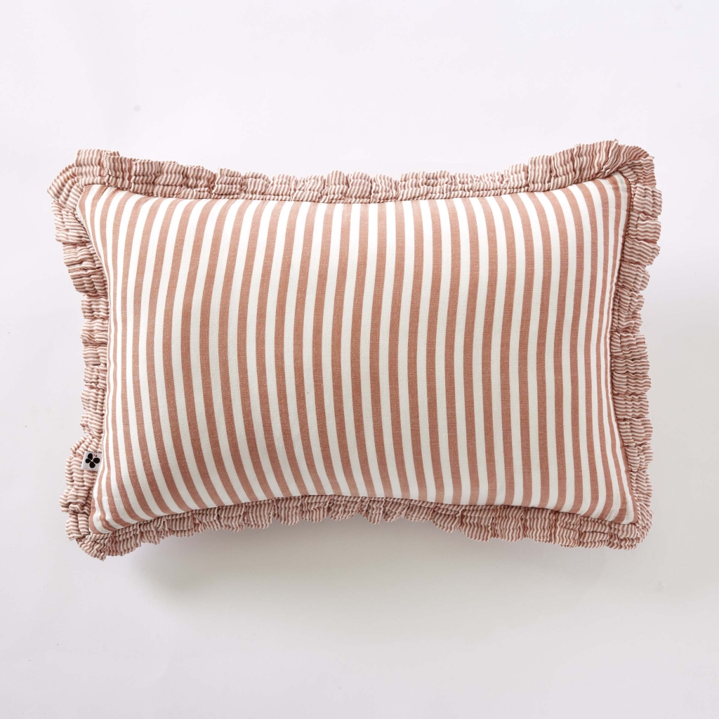 Coussin Déhoussable Gaze de Coton 40 x 60 cm Abricot – LIVIA