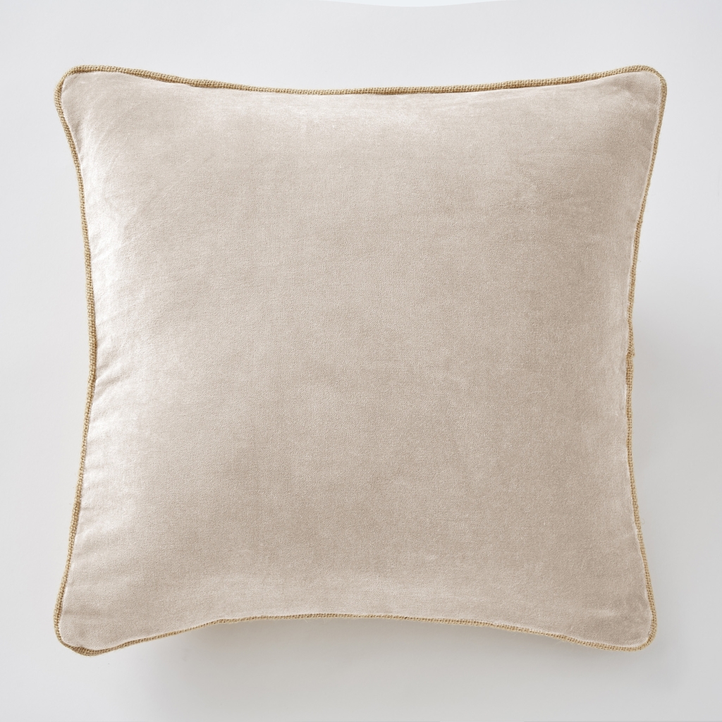 Coussin Déhoussable 45 x 45 cm – Velours de Coton César - Pampa