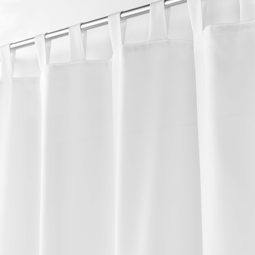 Cache Rideau Polyster Rideau à passants – 140 x 260 cm – Polyester uni Essentiel Blanc - Mon ...