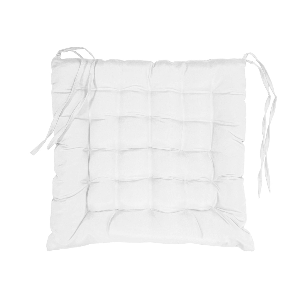 Assise matelassée 40 x 40 cm – Polyester Uni – Essentiel Blanc