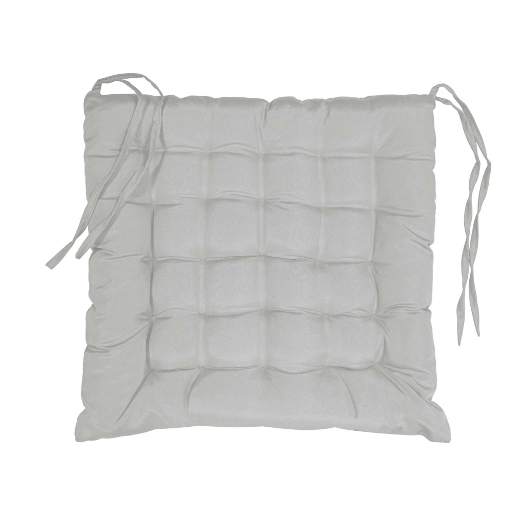 Assise matelassée 40 x 40 cm – Polyester Uni – Essentiel Gris