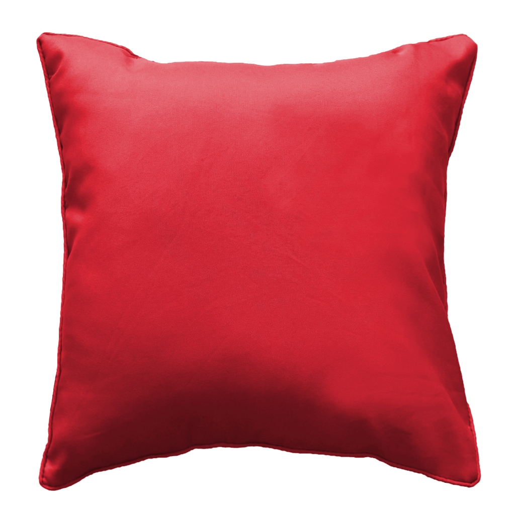 Coussin déhoussable 60 x 60 cm – Essentiel polyester uni Rouge