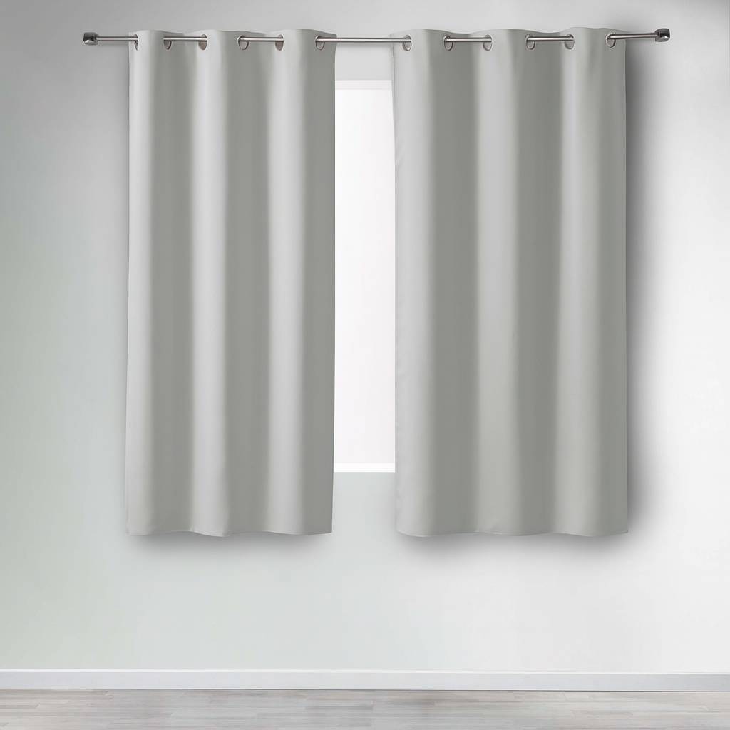 Lot de 2 Rideaux Occultants à Œillets 140 x 180 cm – Uni Perle