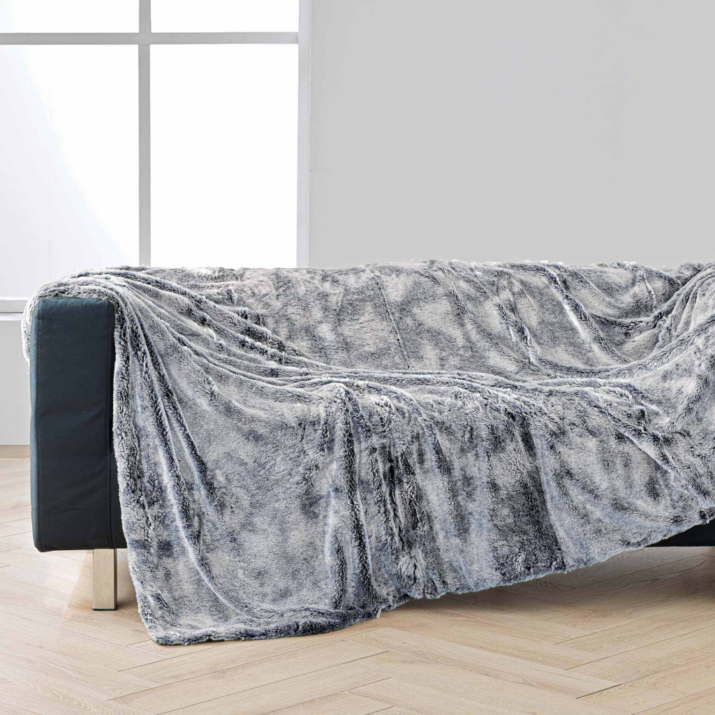 Plaid 180 x 220 cm imitation fourrure – Antartic Gris