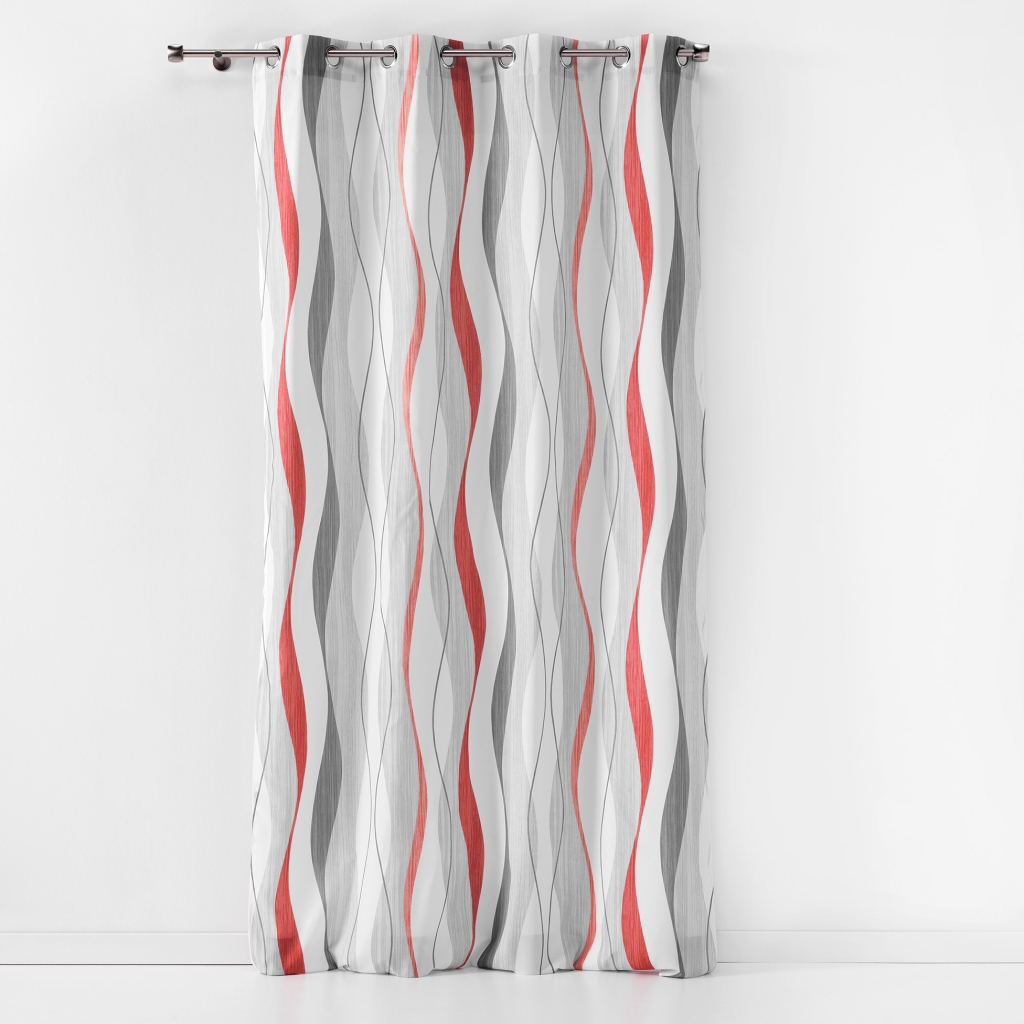 Rideau à œillets grande hauteur – 140 x 280 cm – Ondulys Rouge