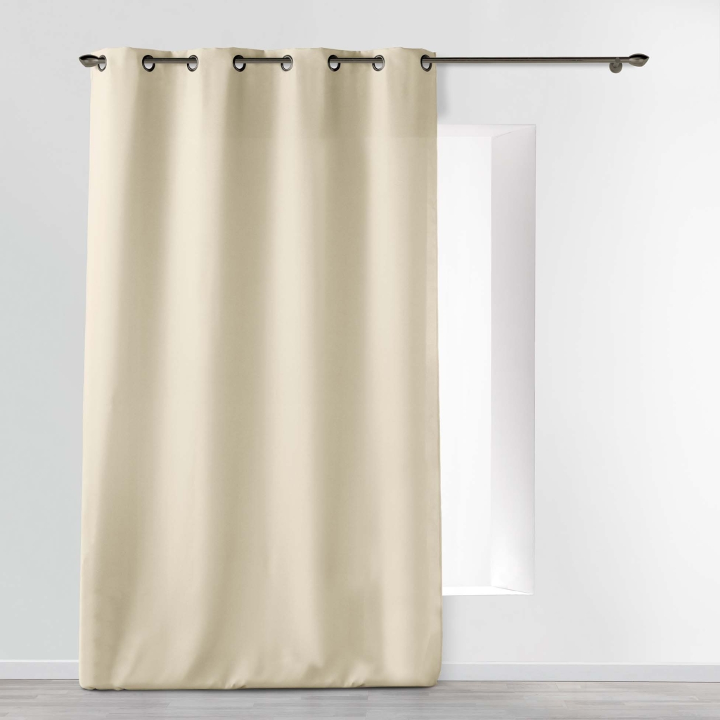 Rideau À Œillets 140 x 260 cm Polyester Uni Essentiel - Naturel