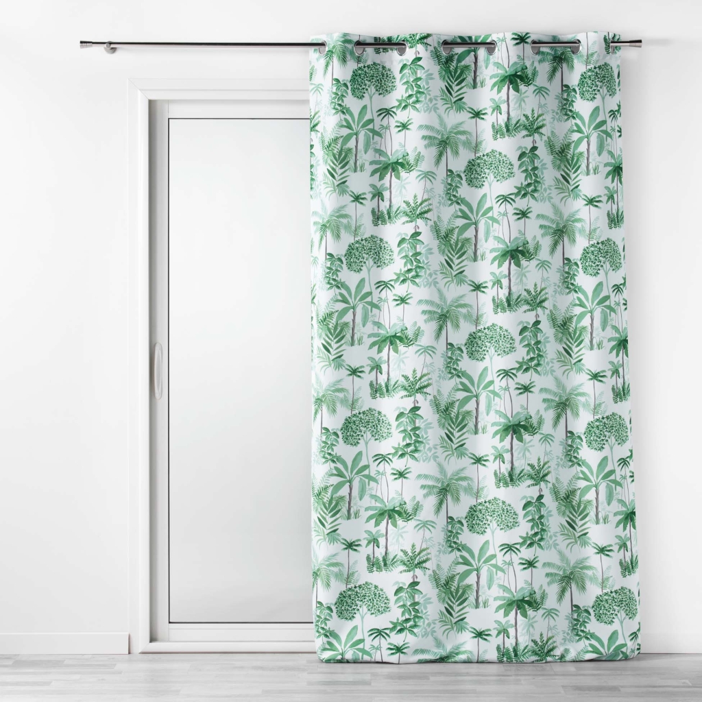 Rideau à Œillets 140 x 260 cm – Polyester Imprimé – Amazonia Vert