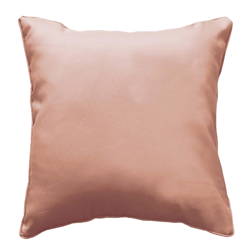 Coussin déhoussable 60 x 60 cm – Essentiel polyester uni Rose Poudre