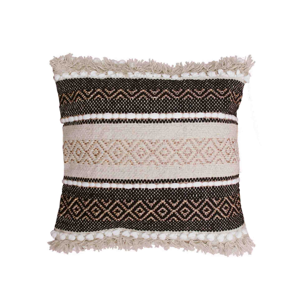 Coussin déhoussable 40 x 40 cm – Polycoton Fantaisie à Fils Métalliques – Mirage