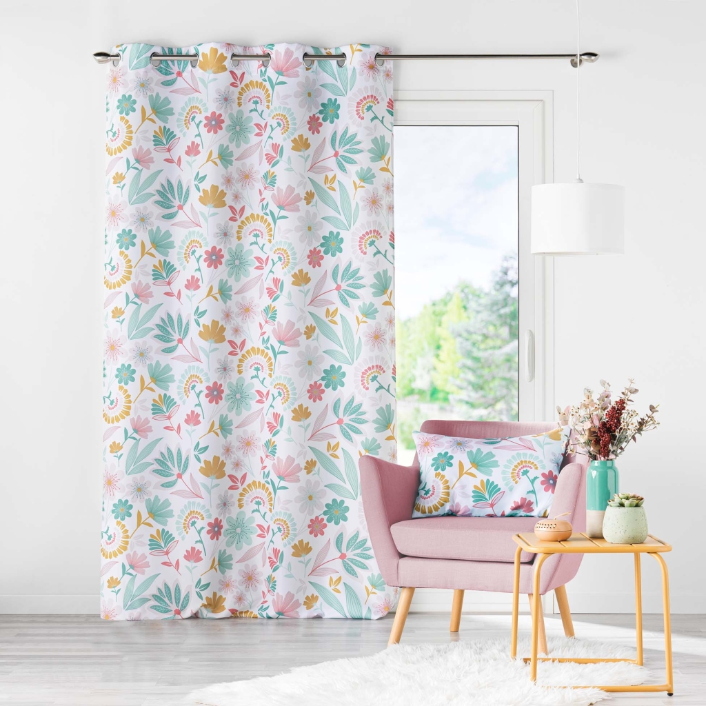 Rideau à œillets 140 x 260 cm - polyester imprimé Indiana