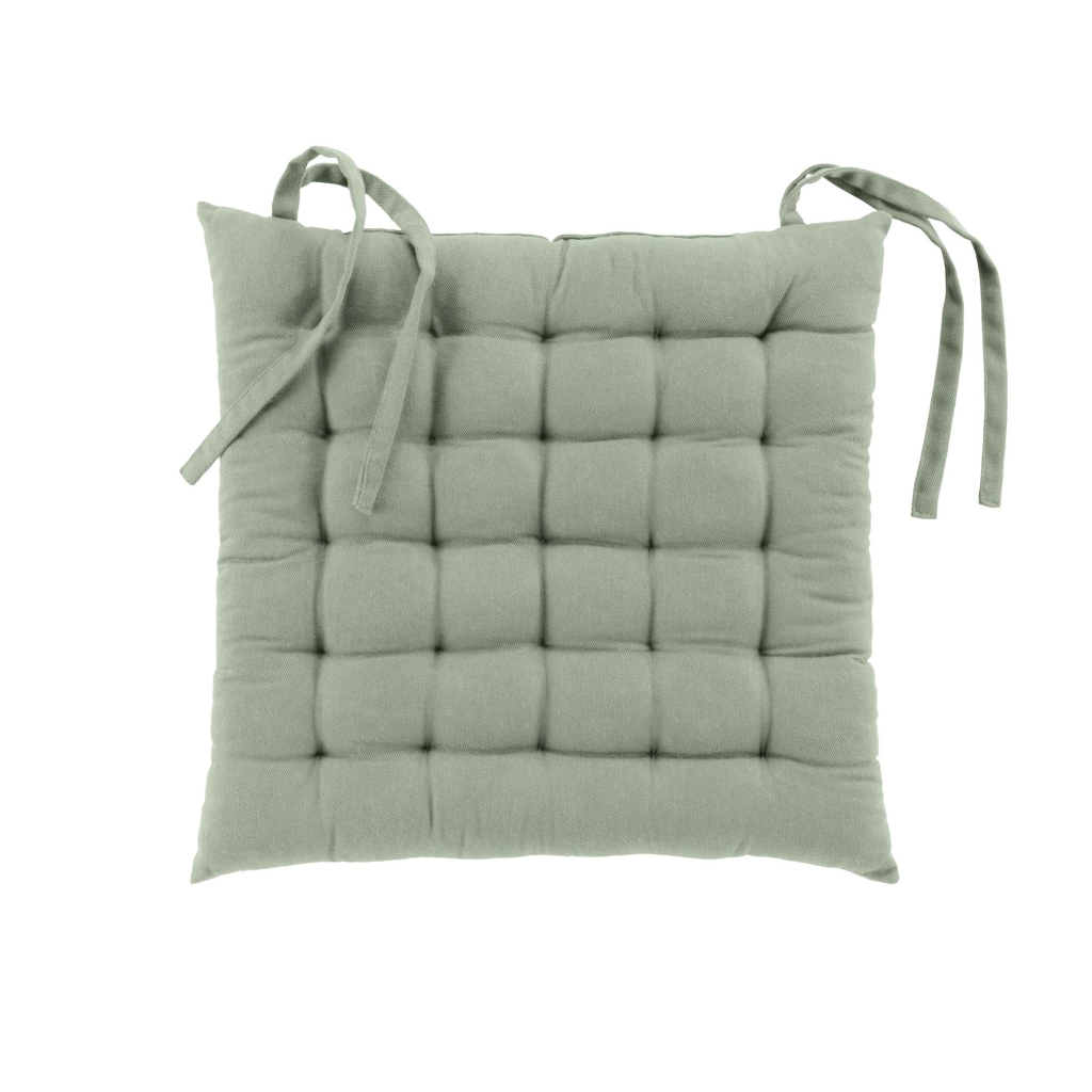 Assise matelassée 38 x 38 cm – Coton/Polyester recyclé GRS – Twily Sauge