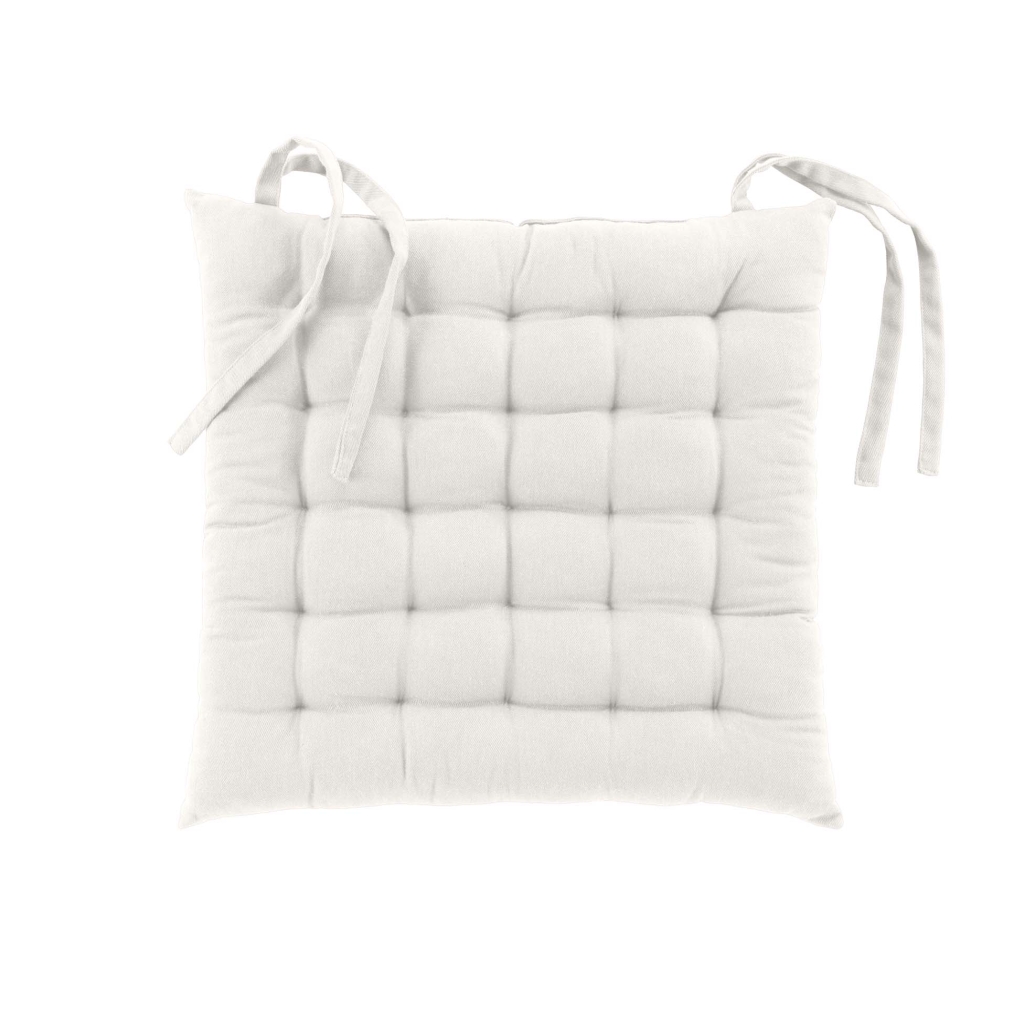 Assise matelassée 38 x 38 cm – Coton/Polyester recyclé GRS – Twily Blanc