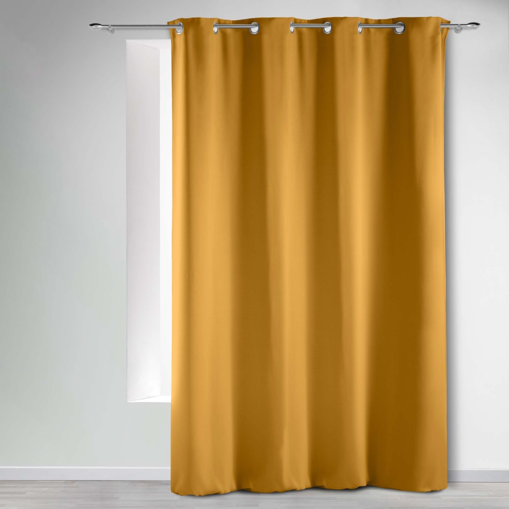 Rideau occultant à œillets 135 x 240 cm – Uni Ocre