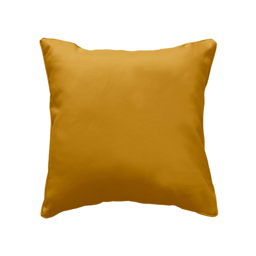Coussin Déco 40x40 cm – Polyester Uni – Déhoussable – Ocre lumineux