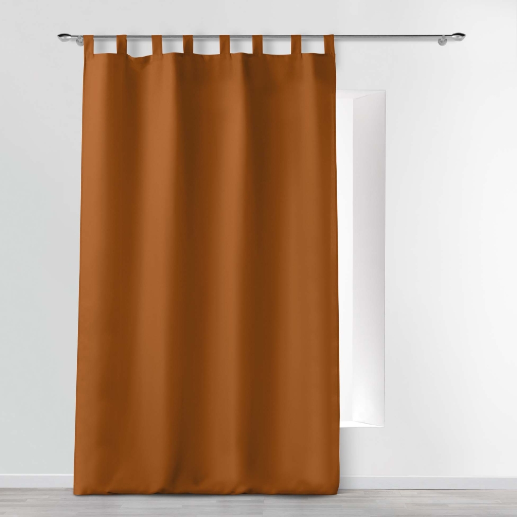 Rideau à passants 140 x 260 cm – Polyester Uni – Essentiel Camel