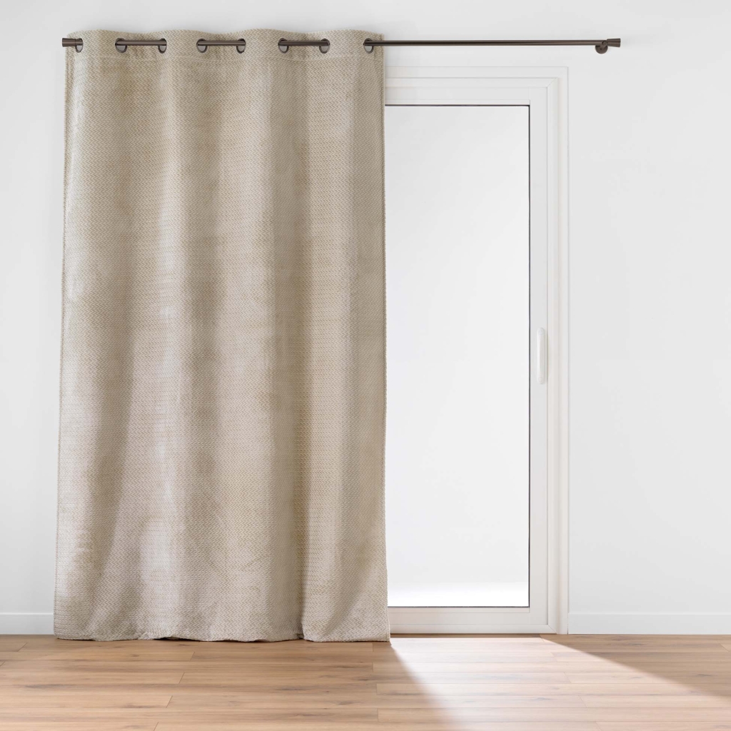 Rideau à Œillets 140 x 240 cm – Flanelle Relief Unie – Flanela Beige