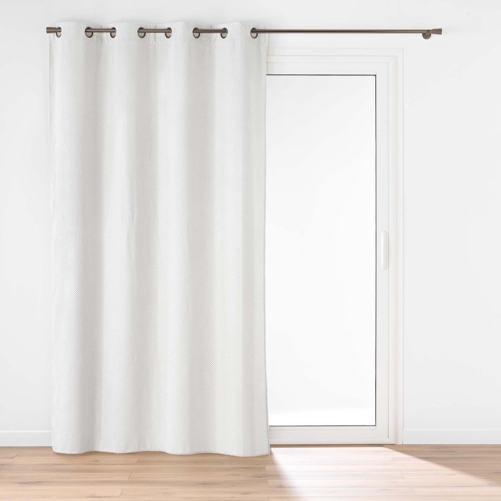  Rideau à œillets 140 x 260 cm – Velours relief – Modèle Java Blanc