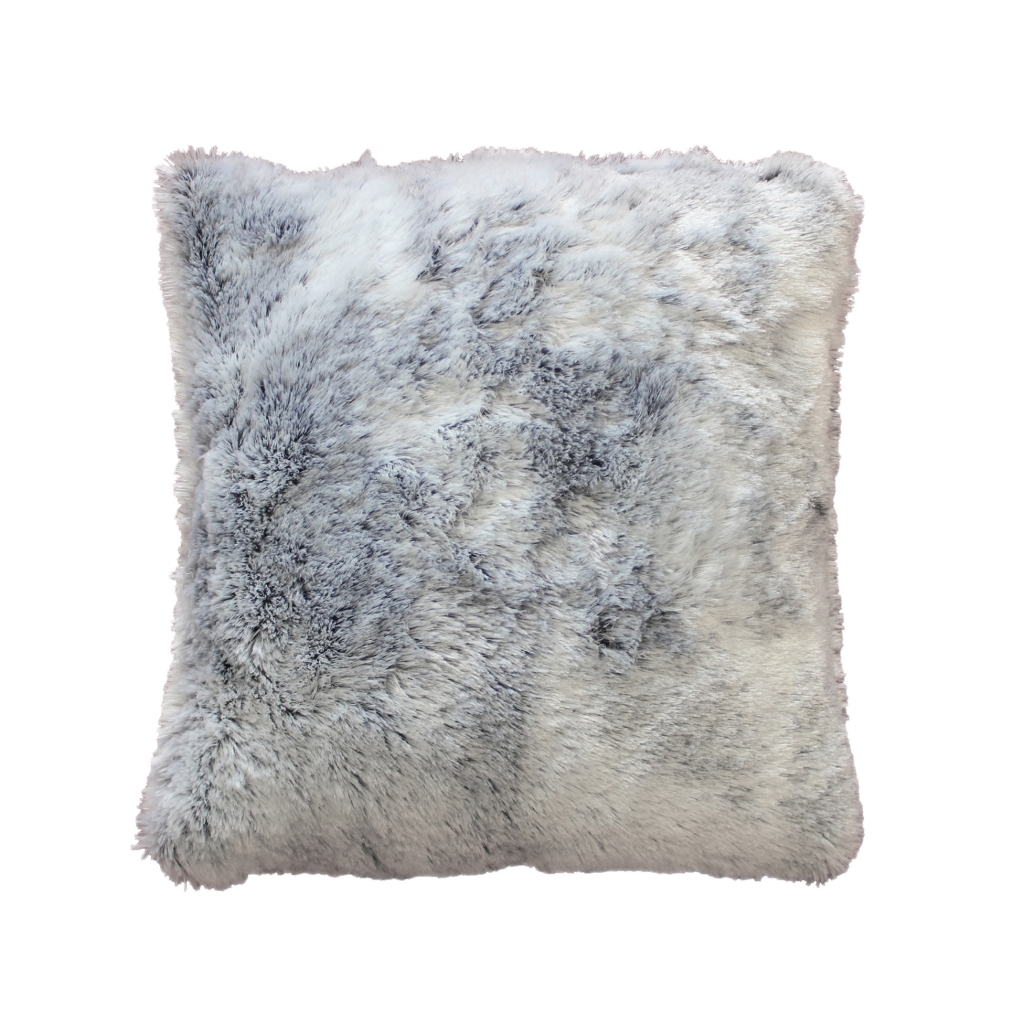 Coussin Déhoussable 45 x 45 cm – Imitation Fourrure Antarctic Gris