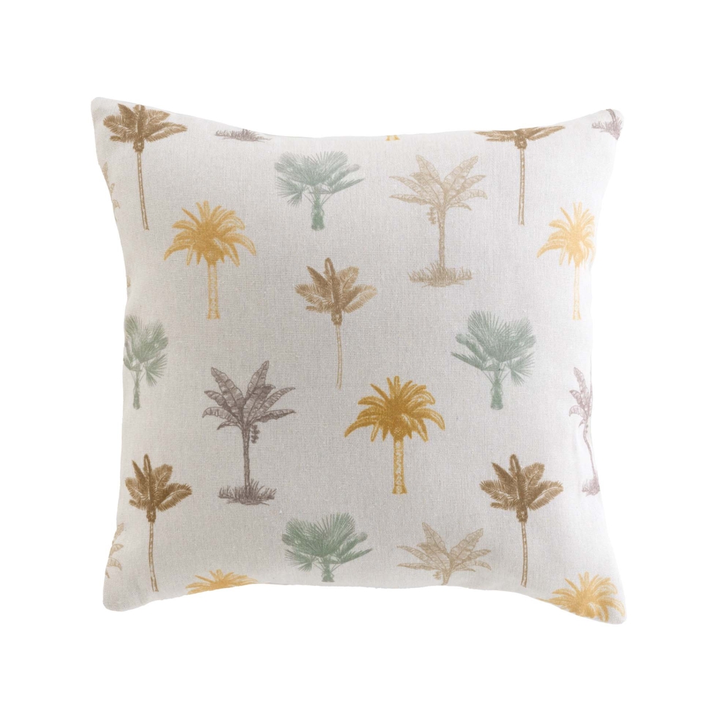 Coussin Déhoussable Compressé 45 x 45 cm – Polycoton Imprimé Palmélia